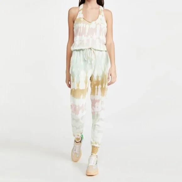 NWT Young Fabulous & Broke Eberhart soft pastels tie dye jumpsuit, XS or M